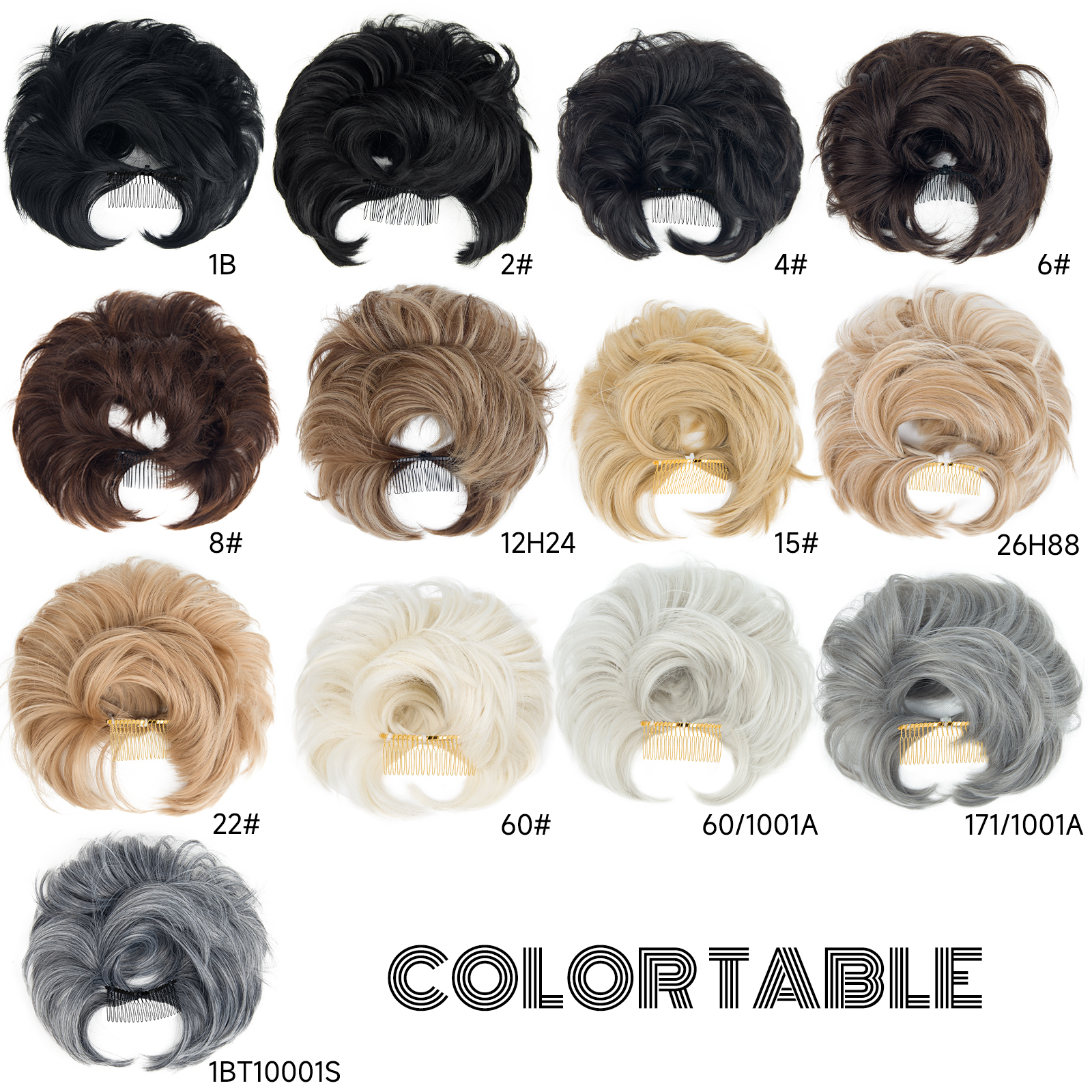 Postiche chignon décoiffé bon marché pour femme, peigne à clipser, court, droit, polyvalent, ébouriffé, facile