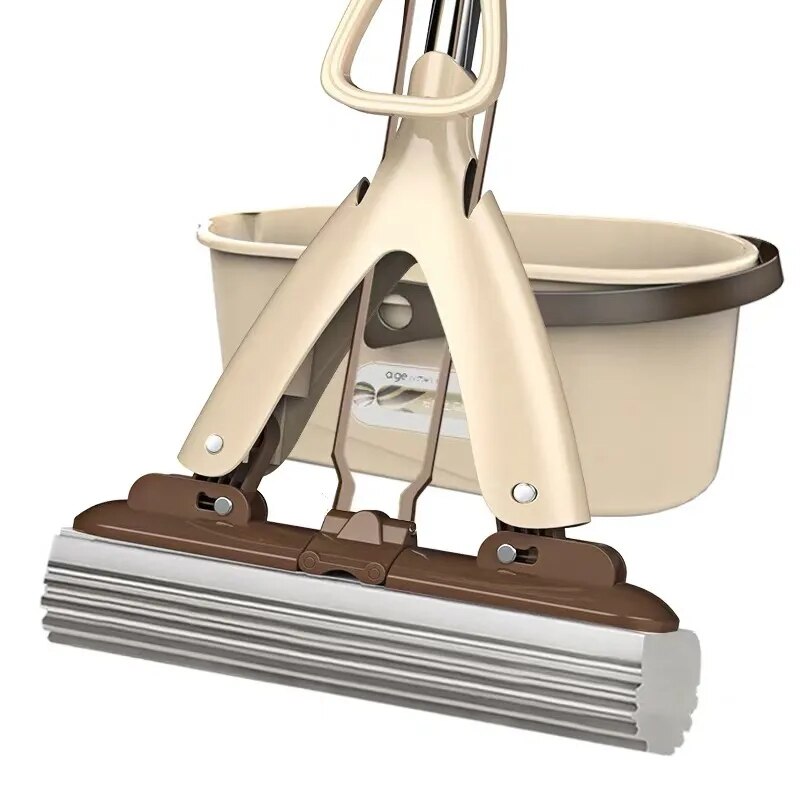 Spons Mop Huishoudelijke Gratis Hand Wassen Halve Vouw Geperst Water Lijm Katoen Mop Grote Luie Badkamer Absorberende Mop Staaf stoom Mop