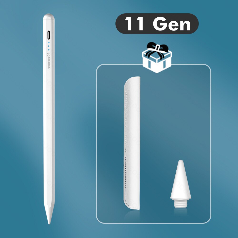 GOOJODOQ-lápiz de 11. ª generación para iPad, lápiz de rechazo de Palma inclinable para Apple Pencil 2 1 iPad Pro 11 Air 4 7th 8th Pencil: 11th 1 Tips