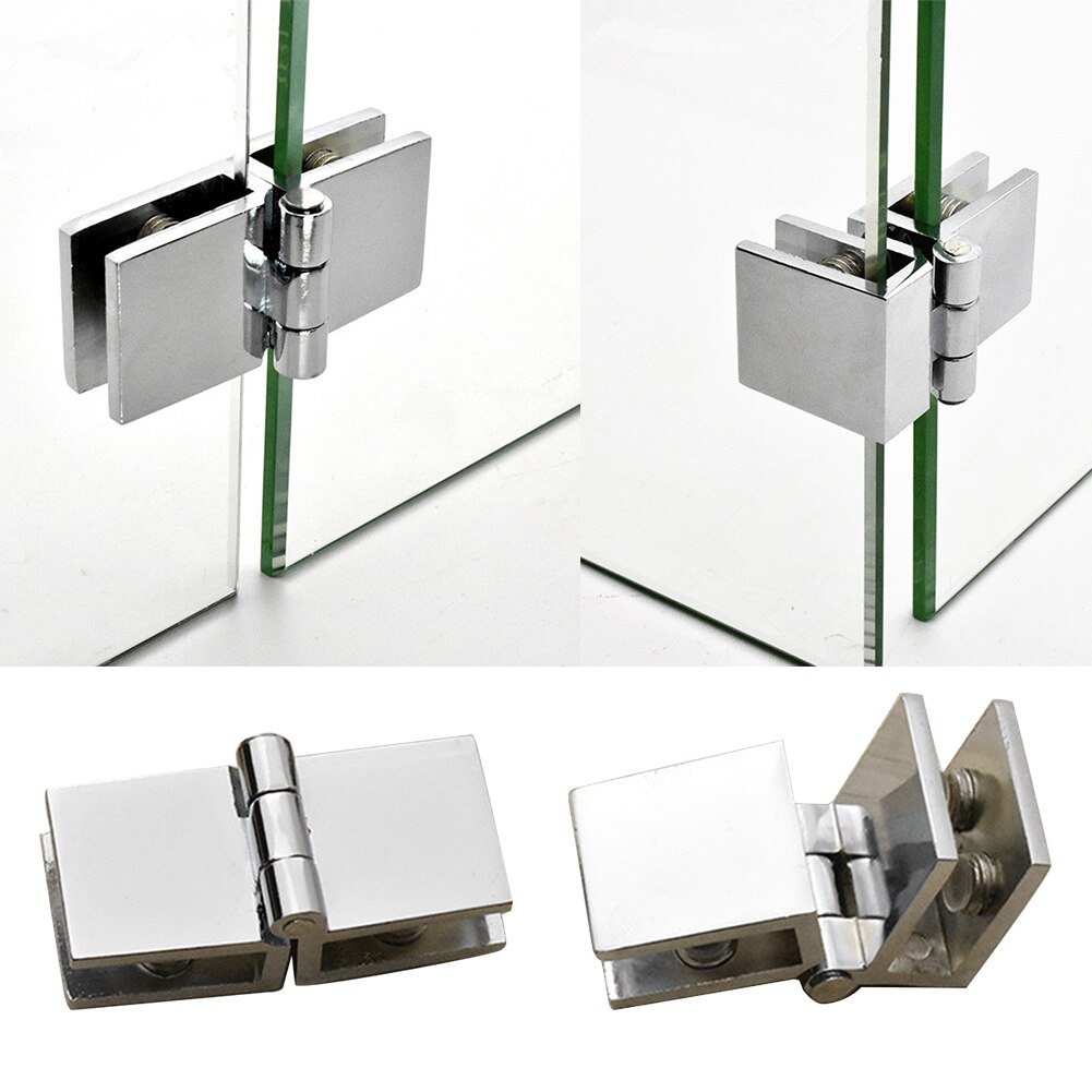 90 180 Degree Bathroom Easy Install Door Hinge Practical Furniture Cupboard Home Durable Glass Clamp Cabinet Zinc Bilateral Clip