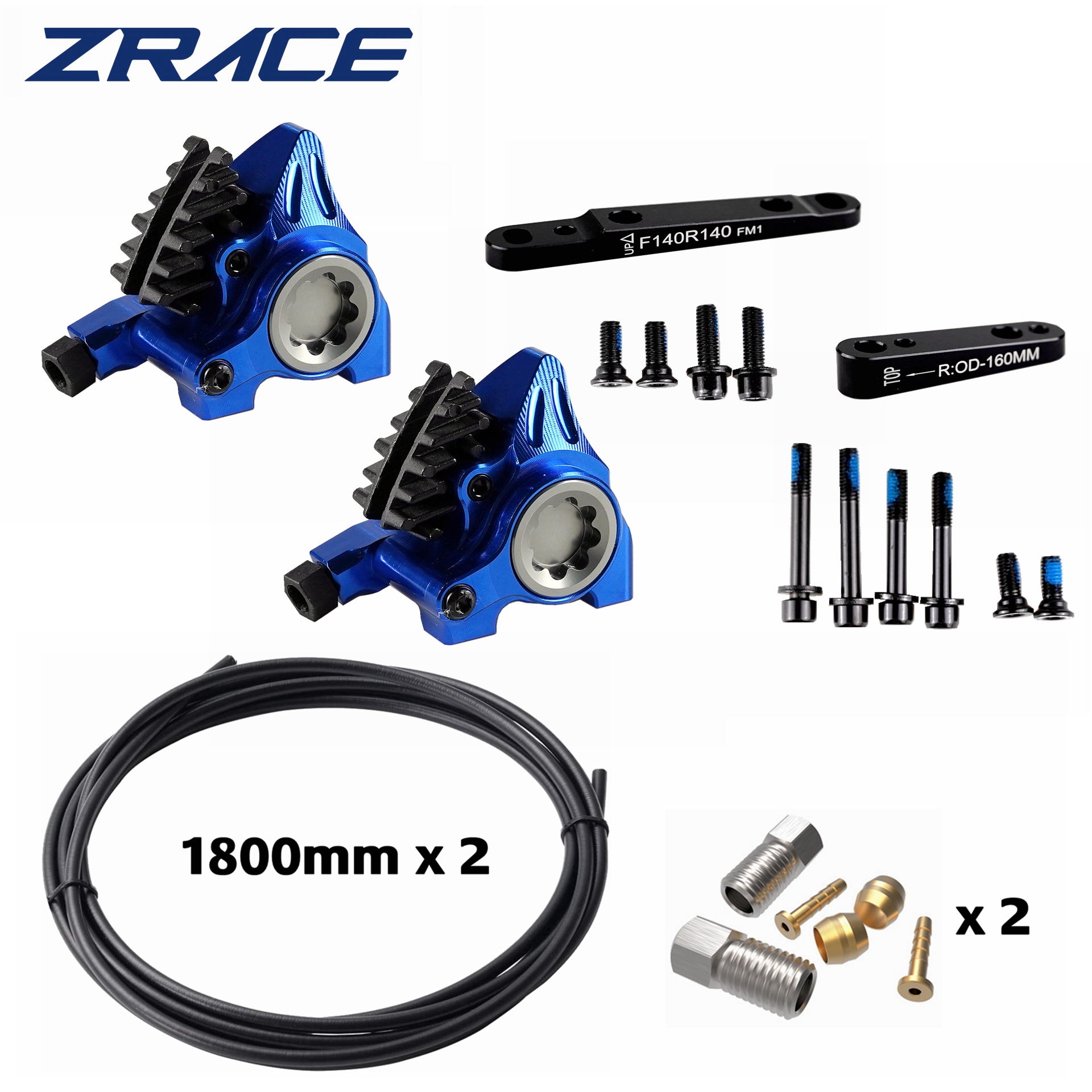 Pinza de montaje plano ZRACE XG, freno hidráulico de carretera, pastillas ICE-TECH, carrera BMX, peso ligero CNC completo