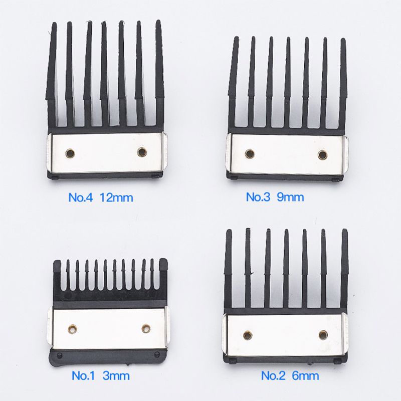 4Pcs Universal Hair Clipper Limit Comb Guide Attachment Size Barber Replacement 3/6/9/12mm Shaving Combs