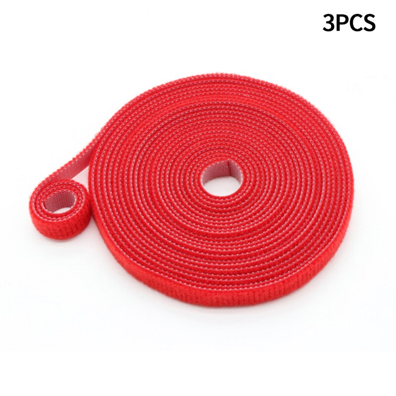 Attaches pour plantes en Nylon, bande Velcro pour plantes de jardin, bande en forme de crochet, boucle de tige en bambou, accessoires de Support, 2m, 3 pièces: Red-10mm x 2m(3pc)