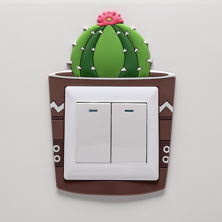 EVICH-pegatinas decorativas para calcomanías luminosas para interruptores, pegatinas de pared, funda protectora para enchufe, cubierta creativa para interruptor de Cactus JK130: Cactus2