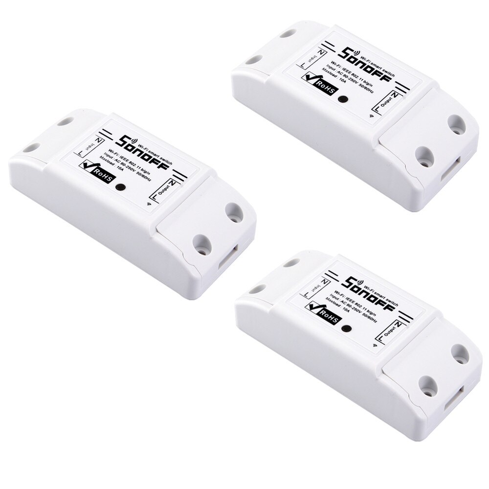 12 stk sonoff basic wifi switch universal til smart home wifi switch automationsmodul timer diy fjernbetjening til iphone ios: 3 stk