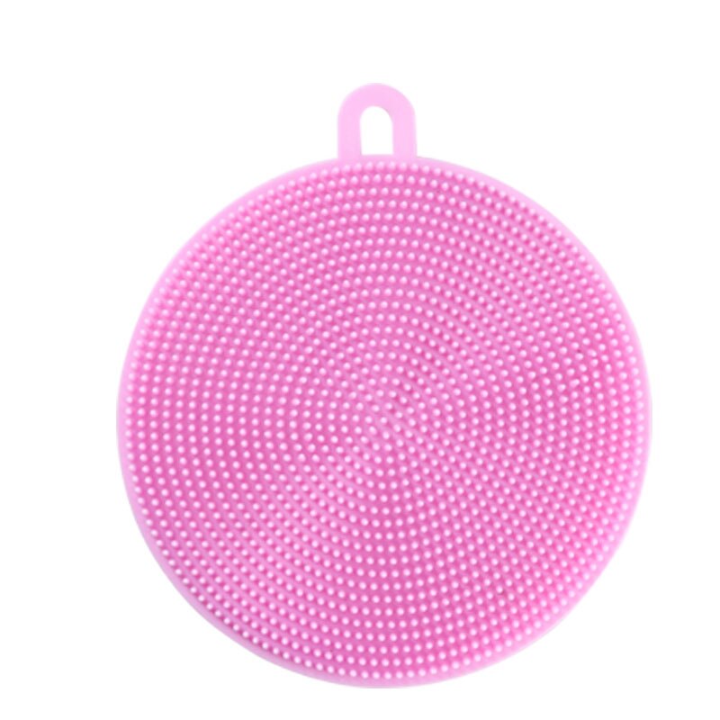 5PCS Silikon Küche Reinigung Pinsel Spülmaschine Schwämme Dish Waschen Schwamm Magie Wäscher Haushalt Pinsel Küche Zubehör: Pink