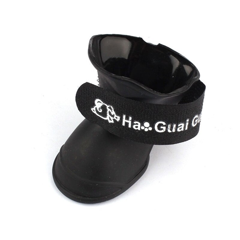 Juego de 4 botas de para perro y mascota, calzado Botas de lluvia de goma resistentes al agua, protección contra la suciedad, caída de zapatos para cachorros, # LR2