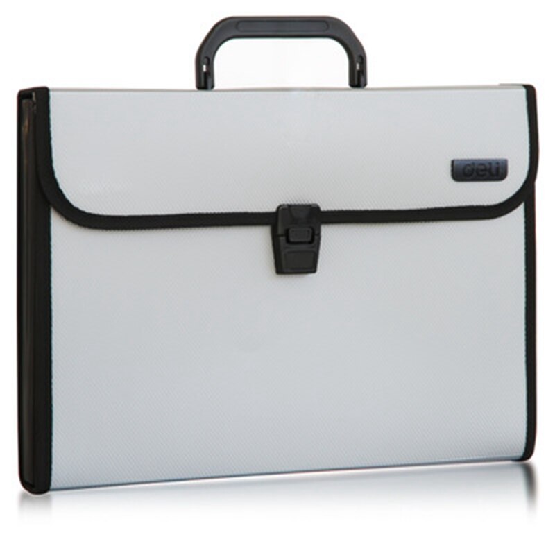 Deli 1pcs A4 File Folder Document Bags Expanding Wallet Business Series Folder Bag Office School Supplies 3 Colors: Light Grey