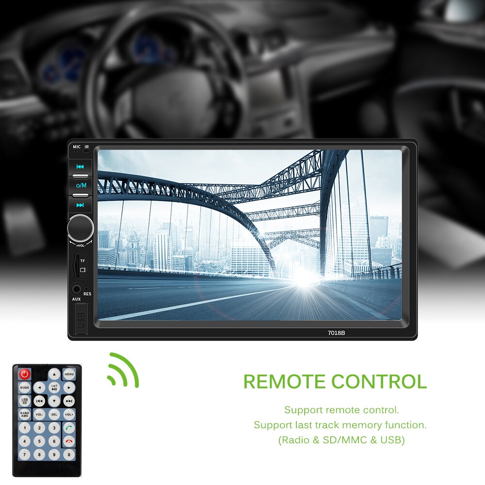 Bil  mp5- afspiller usb fm-sender u disk lcd-skærm bilsæt opladeradapter med fjernbetjening ratkontroller