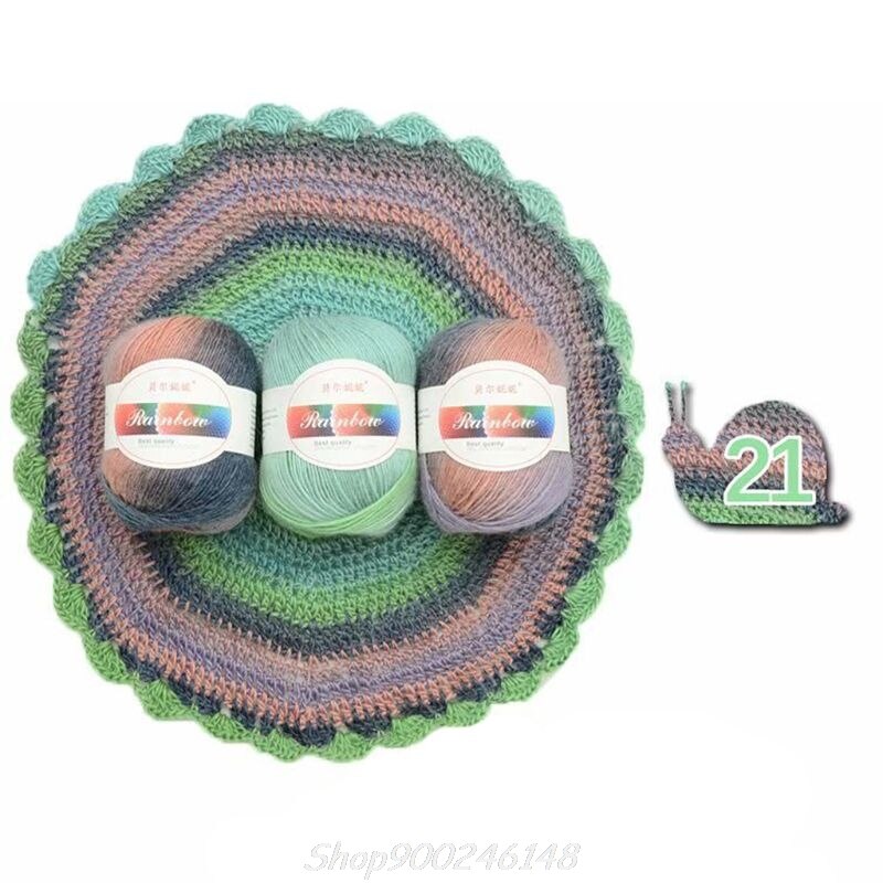 Soft Worsted Yarn Rainbow Gradient Colors DIY Baby Knitting Wool Shawl Scarf Sweater Crochet Thread Supplies Jy16 20: 21