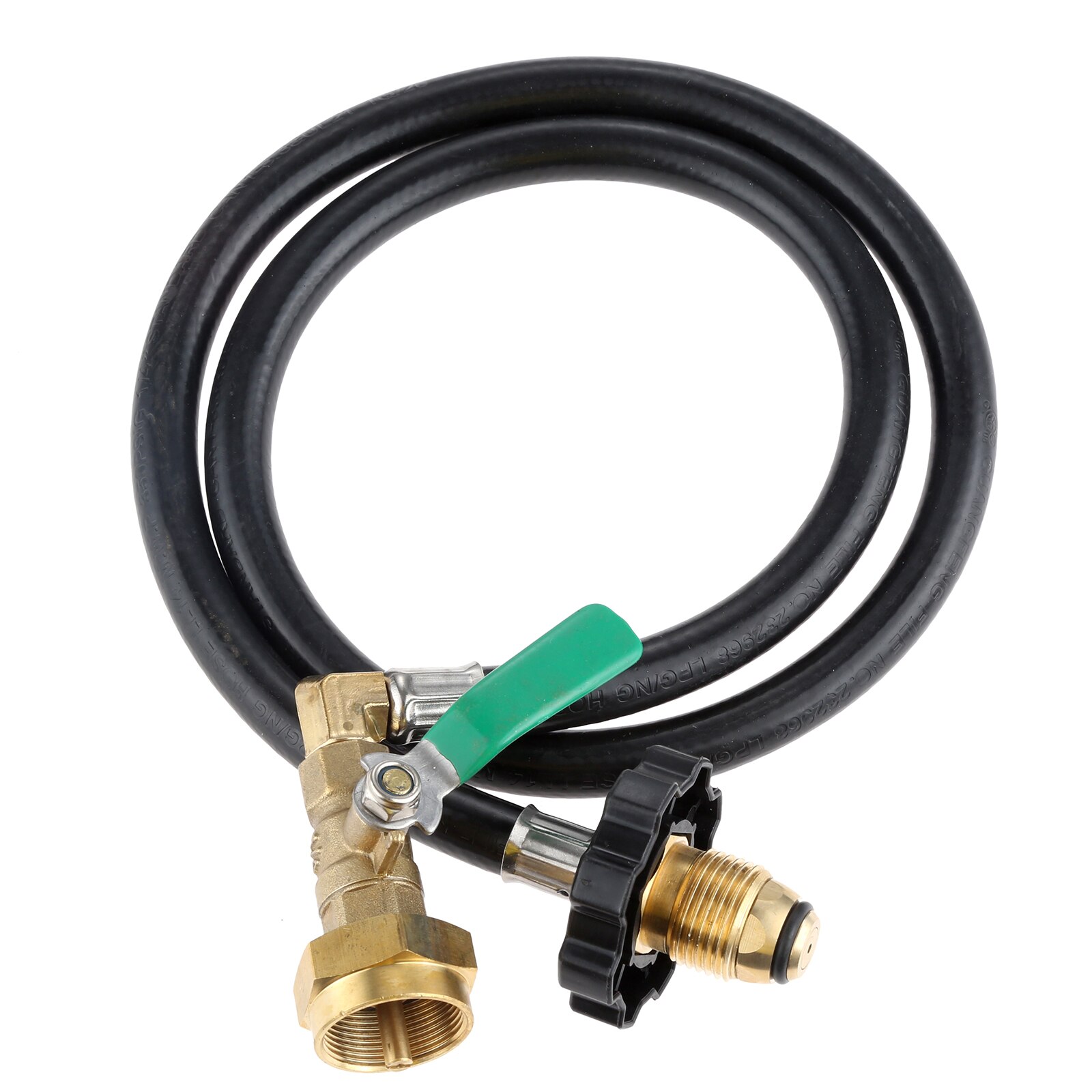 36 " Propane Refill Adapter Hose with POL Type 1LB Tank Bottle Adapter ON/Off Control Valve 350PSI Rated Propane Extension Hose