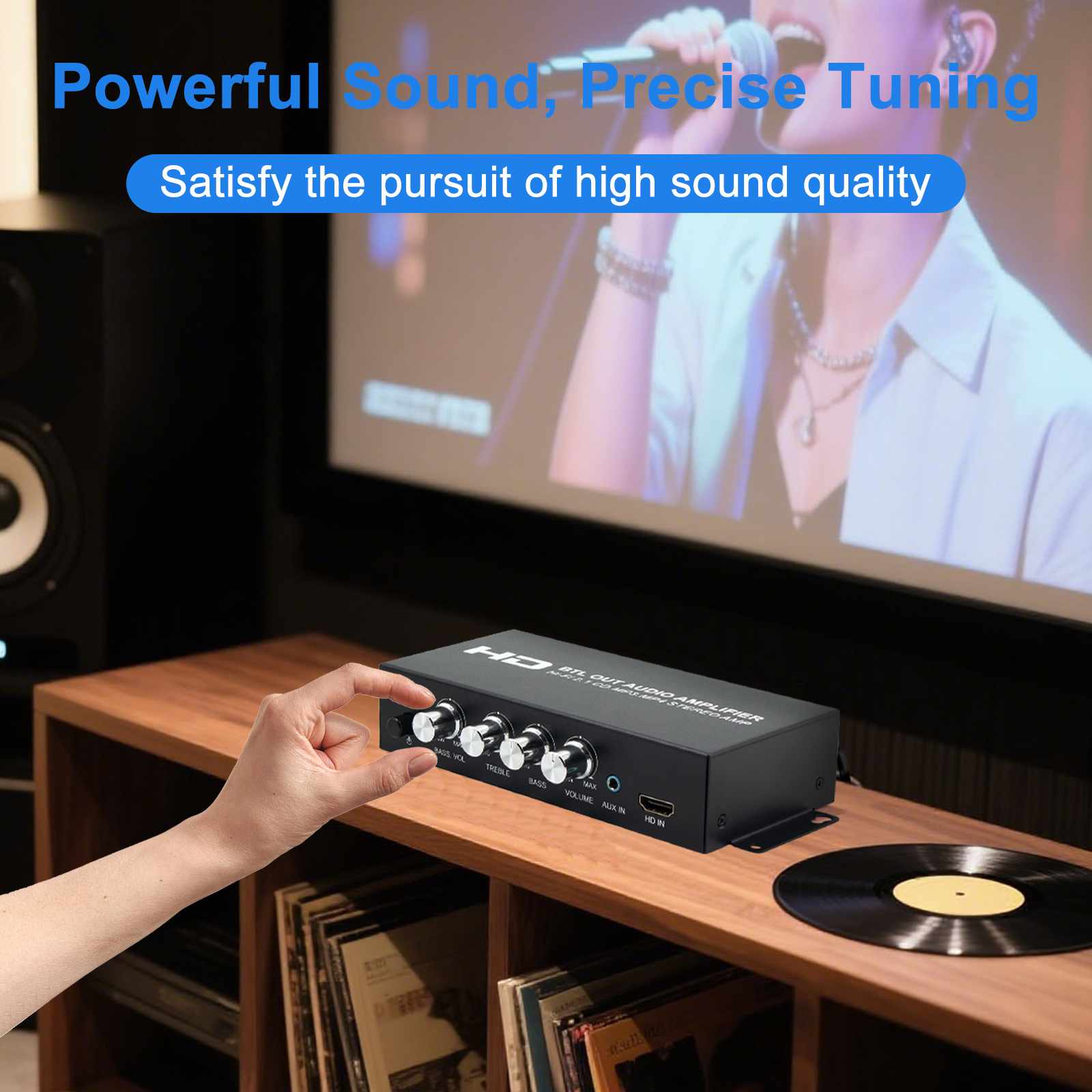 HDMI Audio Power Amplifier 80Wx2 Subwoofer Amplifier 2.1 Channel Stereo Bass Sound Bass Car Power Amp Mini Media Player