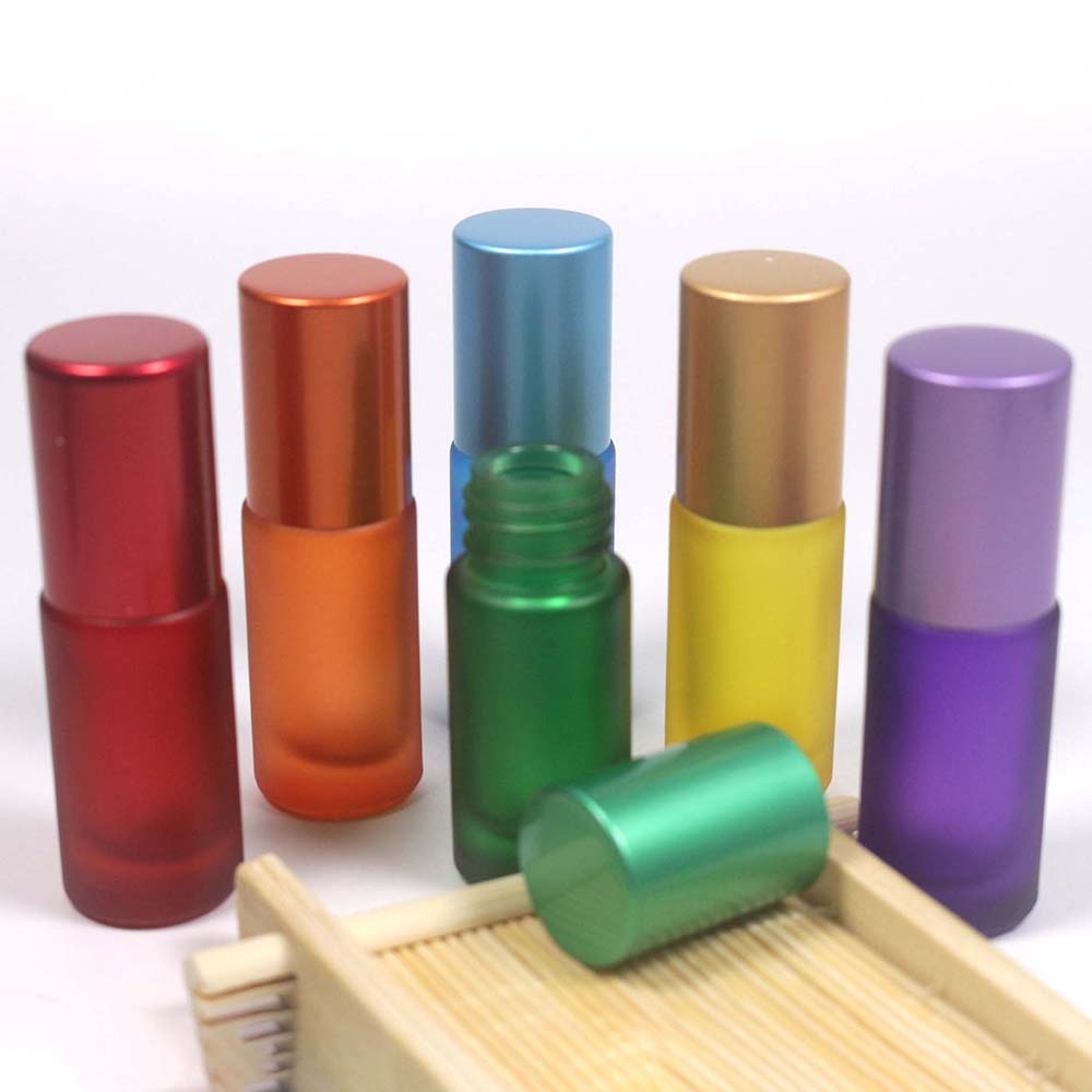 Glas Etherische Olie Roller Flessen Met Glazen Roller Ballen Aromatherapie Parfums Lippenbalsems Roll Op Flessen 5Ml