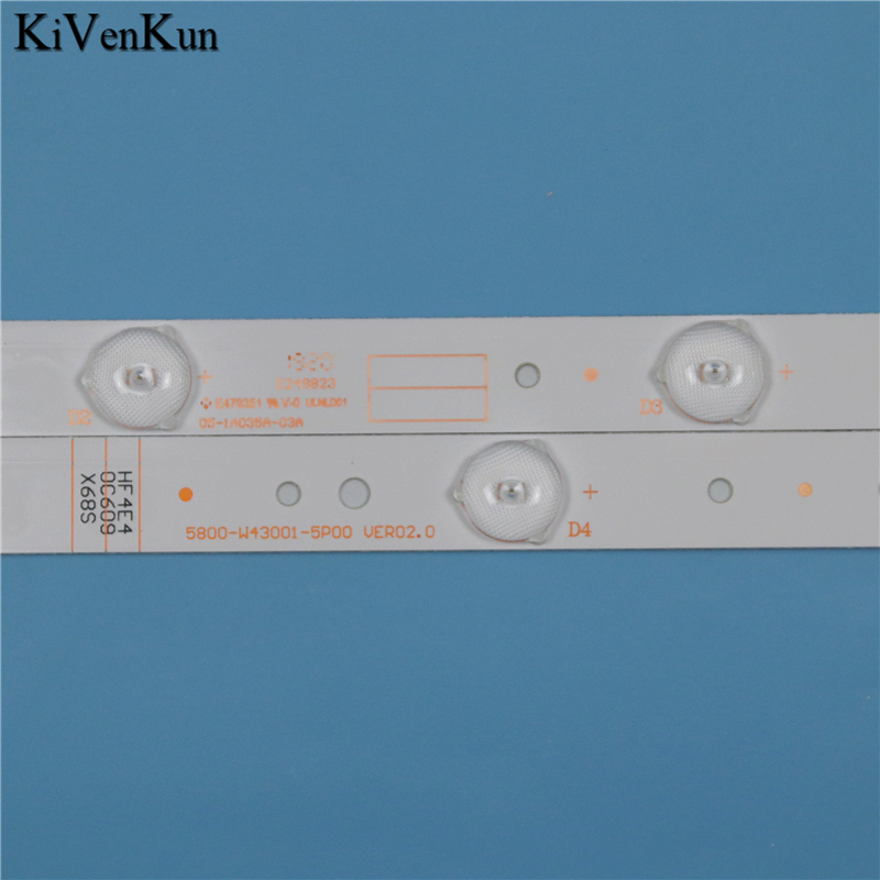 Tira de luces LED de retroiluminación para TV, Kit de barras para Skyworth 43E6000 43E600E 43E3000 43E3500, 5800-W43001-5P00 3P00