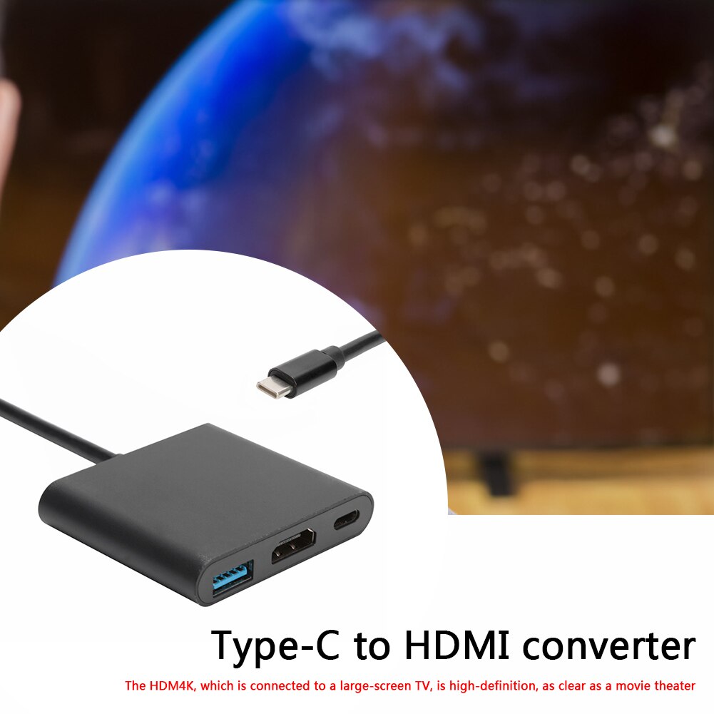 3 In 1 USB3.1 Converter USB-C Om USB3.0 + 4K Hdmi + Pd USB-C Adapter Voor Switch Hdmi 4K Hd Tv Aansluiting