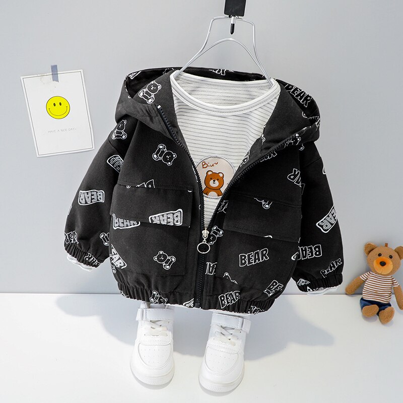 Veste à capuche pour garçon, manteau, Streetwear, Hip Hop, à la , , printemps, décontracté, vêtements coupe large,: black / 4T