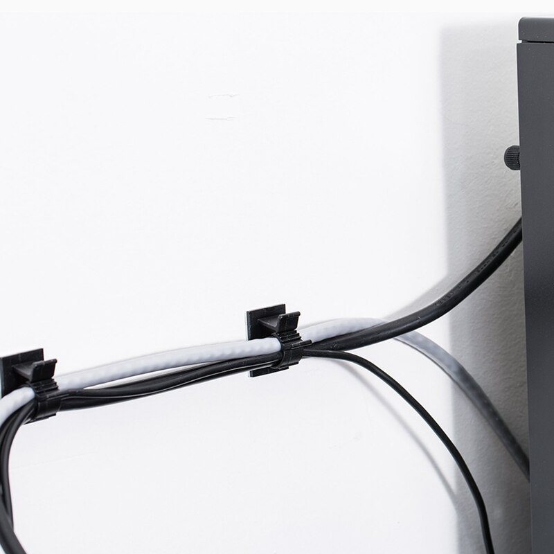 Adjustable Cable Clips Adhesive Nylon Wire Clamps Black 100 Pcs