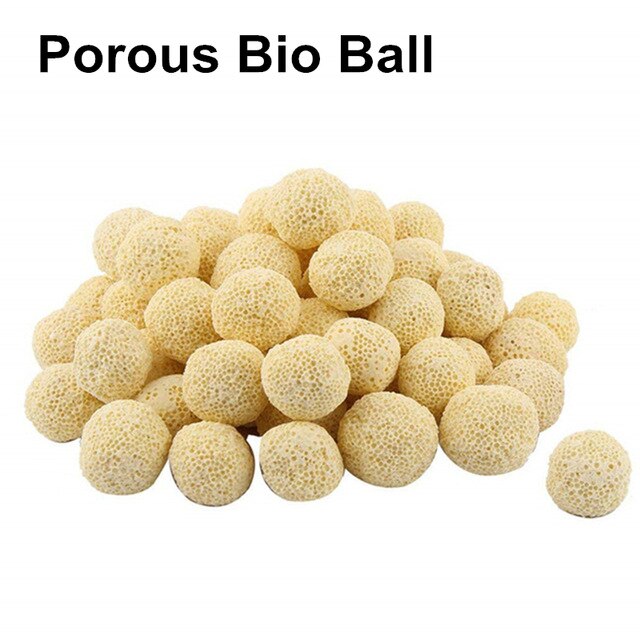 500G 12-In-1 Fish Tank Filter Materiaal Keramische Activated Carbon Biochemische Bal Medium Aquarium Accessoires met Netto Zak: Porous Bio  Ball