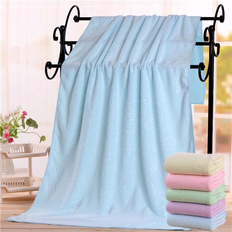 140X70CM Pet Bath Towel Oversized Microfiber Towel Strong Absorbing Water Dog Towels Golden Retriever Teddy General Pet Supplies: Blue