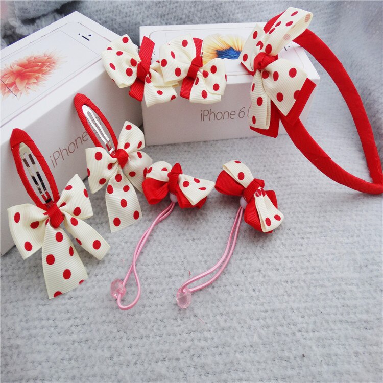 7 Teile/satz Baby Mädchen Stirnband Bogen Blume Haar Band Zubehör Headwear /ratil Kleinkind freundlicher Mädchen SchöNe Punkt Haarbänder