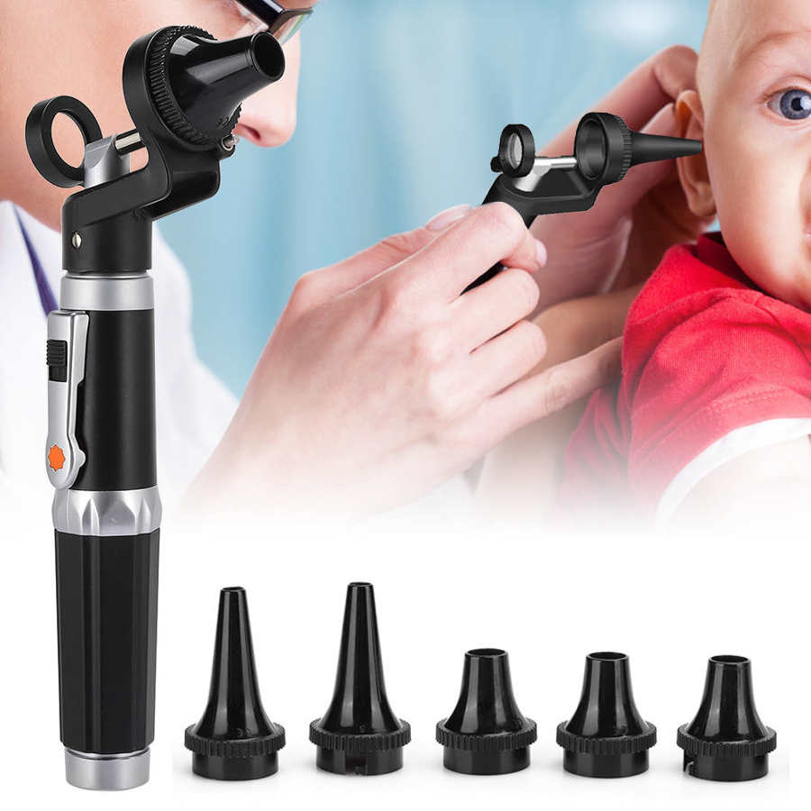 Electric Otoscope Diagnostic Otoscope with LED Light Ear Check Examination Tools Set Ear Check Otoscope Tools