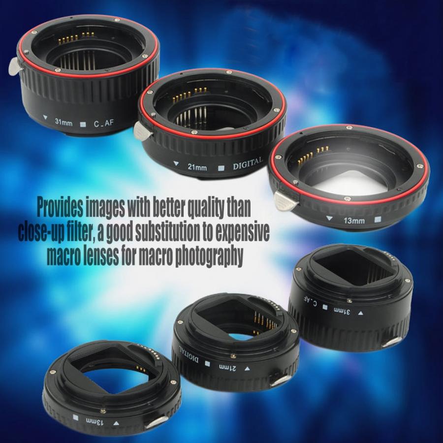 Auto Focusing Macro Extension Lens Adapter Tube Rings Set 13/21/31mm Camera Lens for Canon for EOS EF Mount Accessories