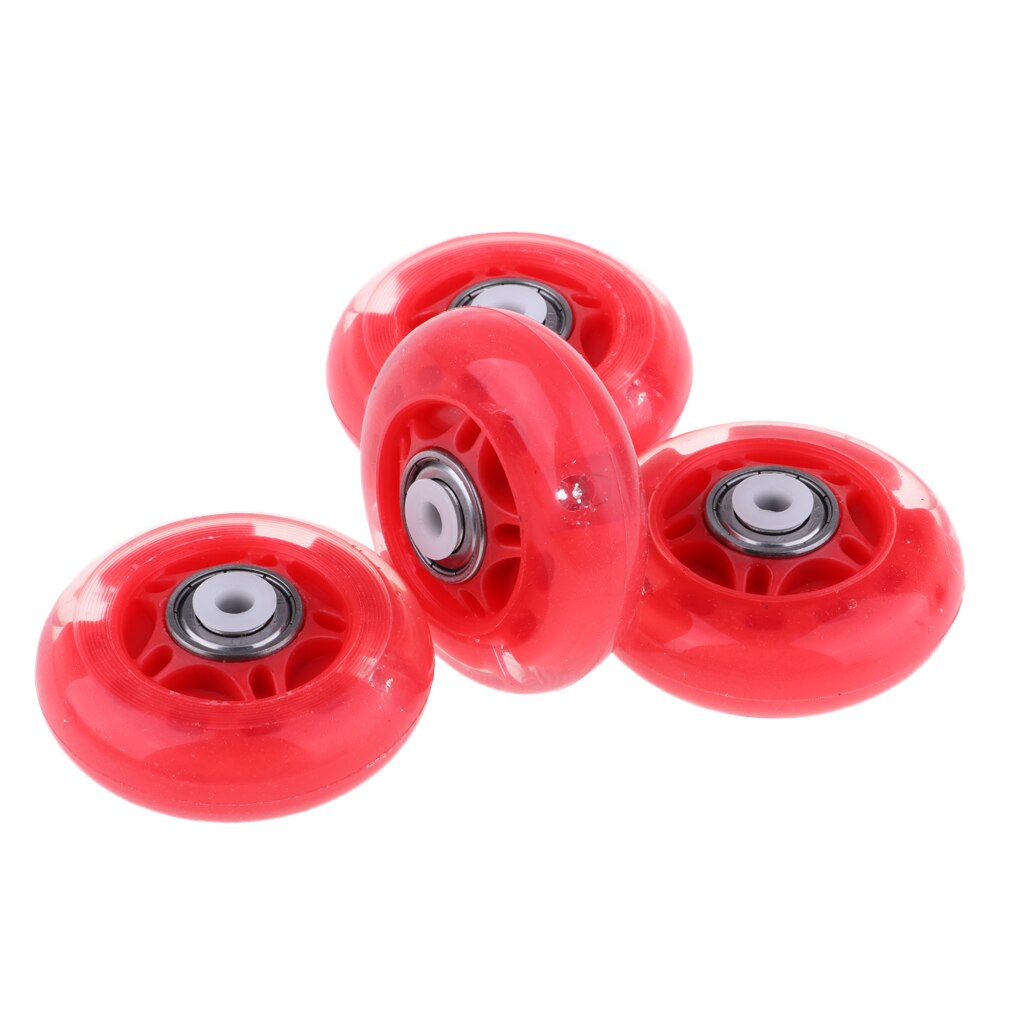 4-Pack 64Mm Inline Skate Wielen Inline Skates Vervanging Wheel Met Lagers Voor Mannen Vrouwen Outdoor Schaatsen Accessoires