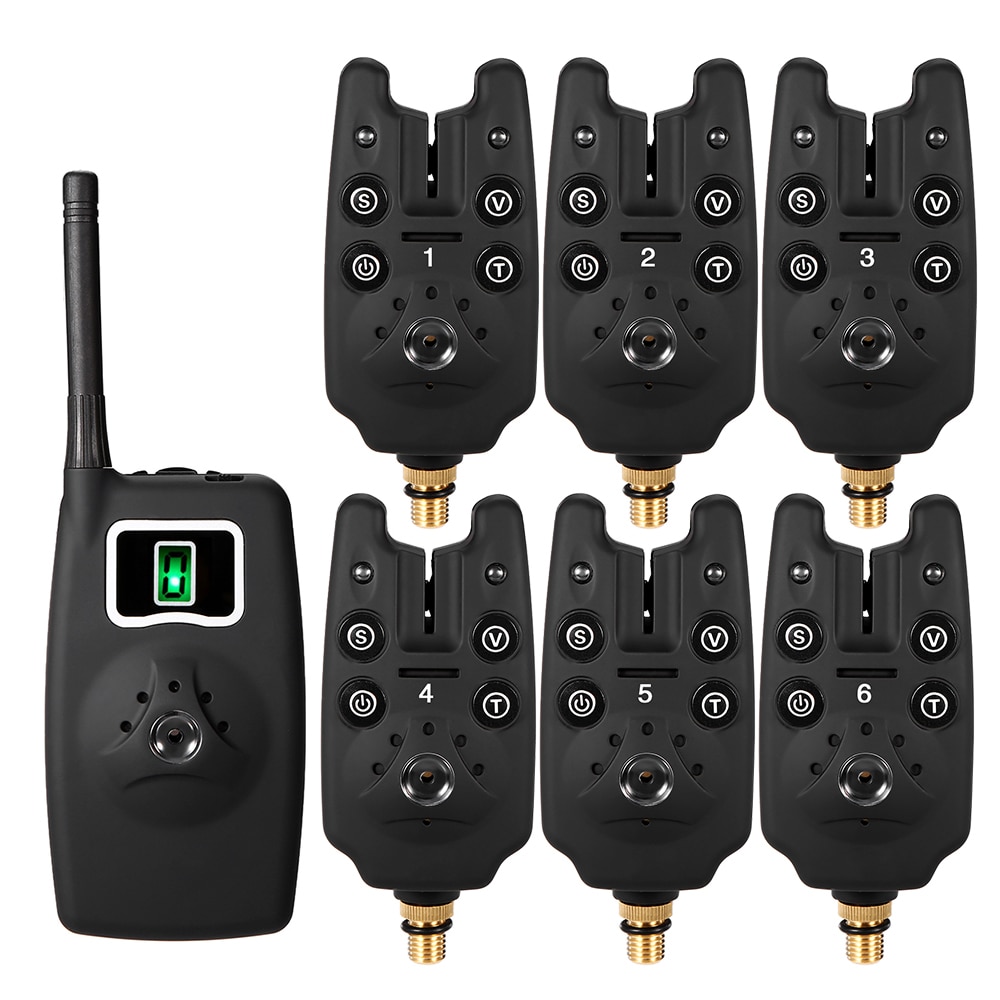 Lixada, conjunto de alarmas de mordedura de pesca inalámbrico, Kit de alarma de pesca Digital, indicador de alarma LED, campana de alarma, receptor, aparejo de pesca con caja