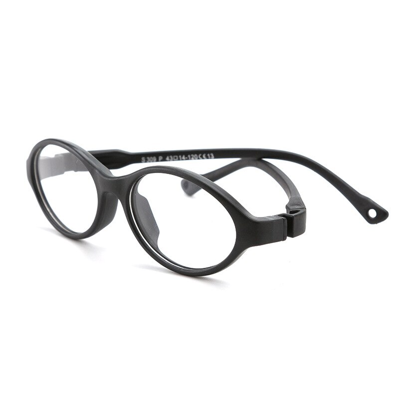 AIMISUV Unisex TR90 Flexible ultraligero montura gafas infantiles Rosa óptico silicona transparente gafas de los niños UV400: C8Black
