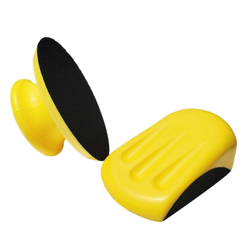 -2 Pack 5 Inch Hand Schuren Blokken Ronde En Muis-Vormige Voor 5 Inch Klittenband schijven Perfect Voor Houten Meubelen Restorati