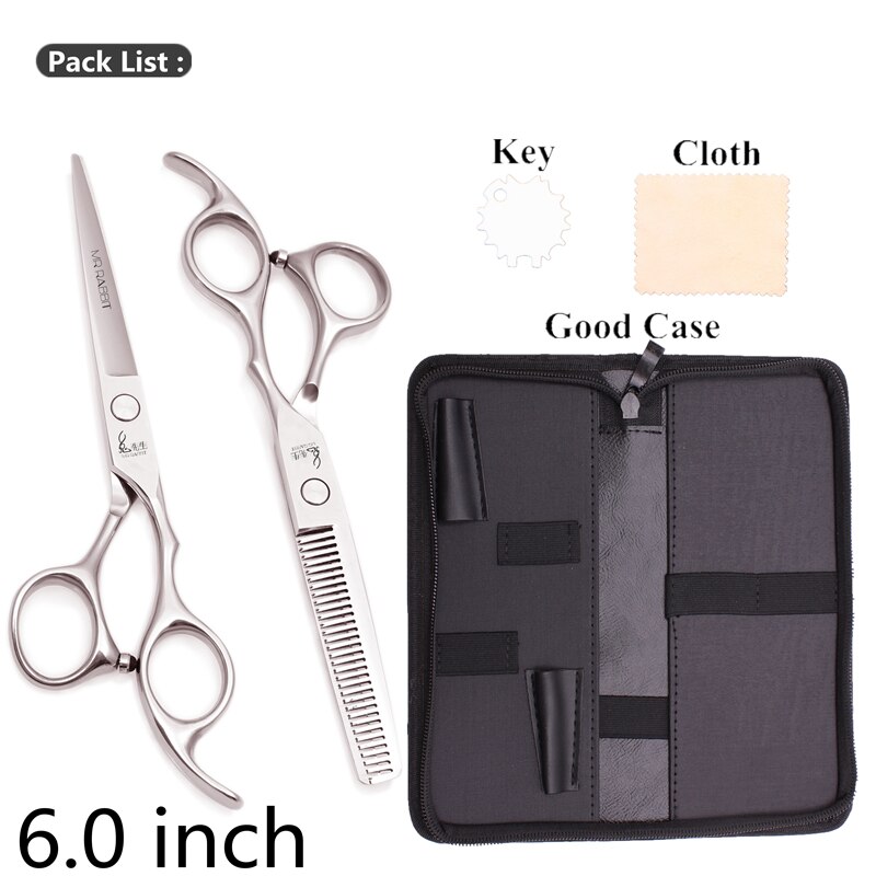 Set de Ciseaux de Coiffure - 6.0 Pouces 17.5cm JP Acier Inoxydable Ciseaux Amincissants pour Salon de Coiffure: M1006 yin  d 6y