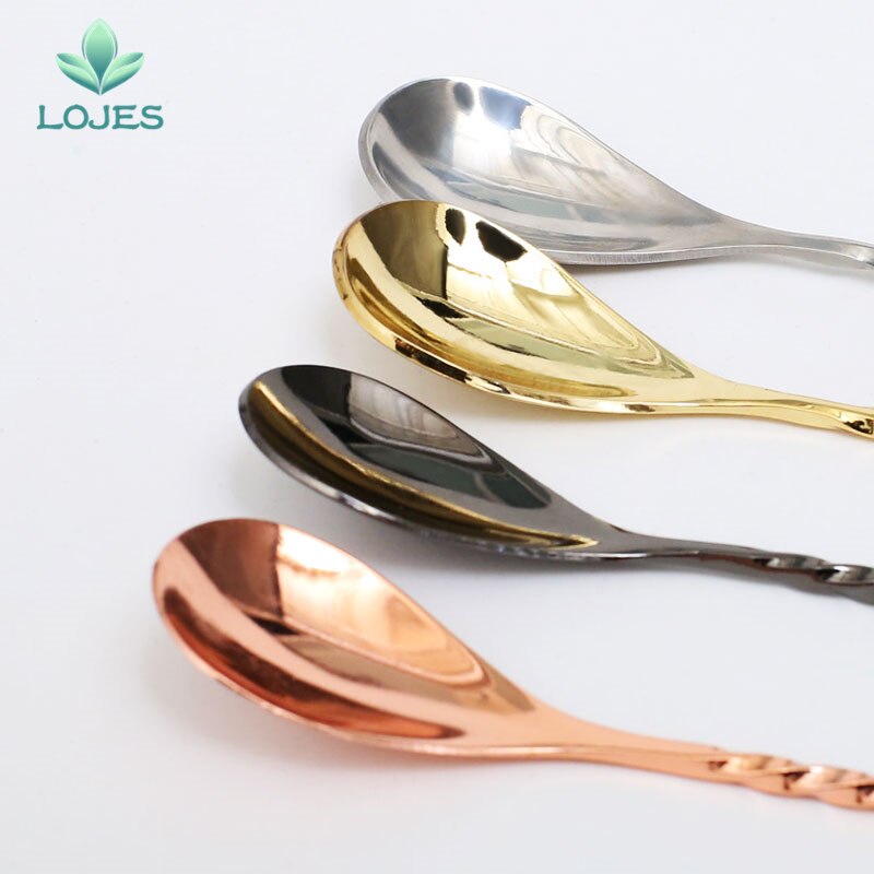 400mm Cocktail Bar Spoon 304 Stainless Steel Bar Spoon With Fork Twisted Mixing Stir Spoon Bar Tool