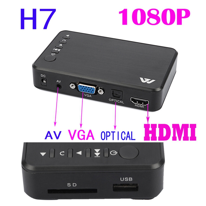 Multi Tv Media Player Hdmi-Compatibel 1080P Hd Ondersteuning Vga Usb Sd Mmc Rmvb MP3 Avi Mpeg Mkv crt Met
