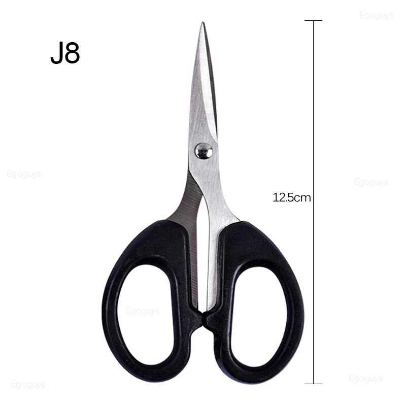 Tijera de maquillaje de acero inoxidable para cejas, pestañas, pelo de nariz, tijera afilada, Punta curva, pequeña, 1 pieza: J8