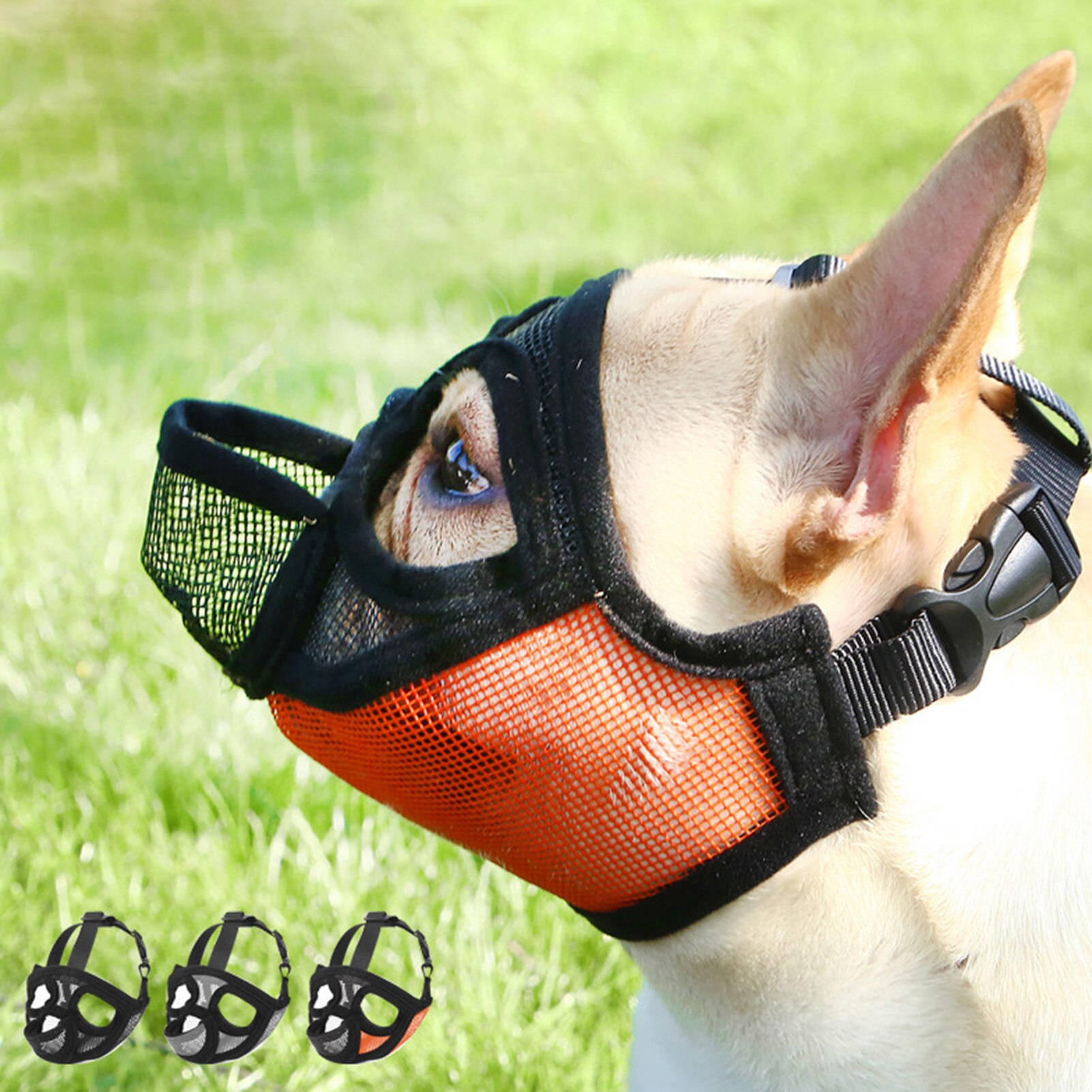 Short Snout Pet Dog Muzzles Adjustable French Bulldog Muzzle Dog Mouth Mask Breathable Muzzle for Anti Stop Barking Supplies