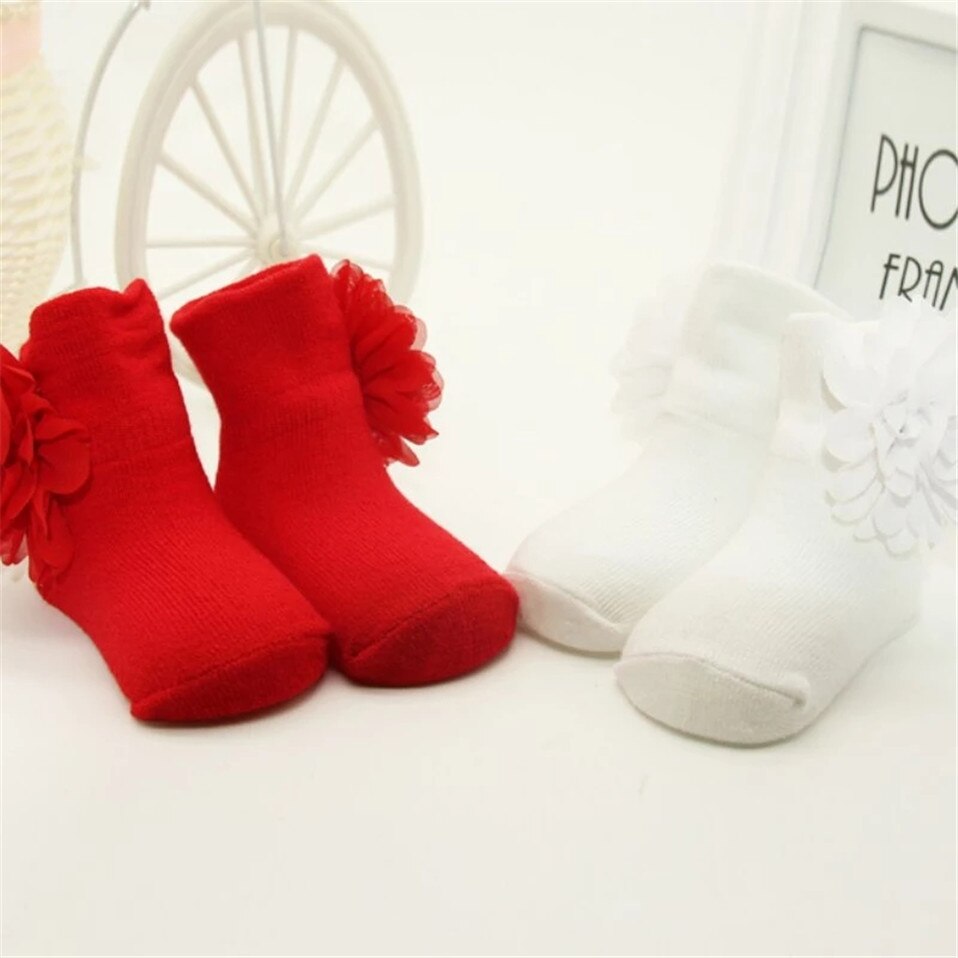 Baby Sock For Newborn Floral Pattern Kids Girls Cotton Socks Flowers Ankle Socks Baby Shoes Boot