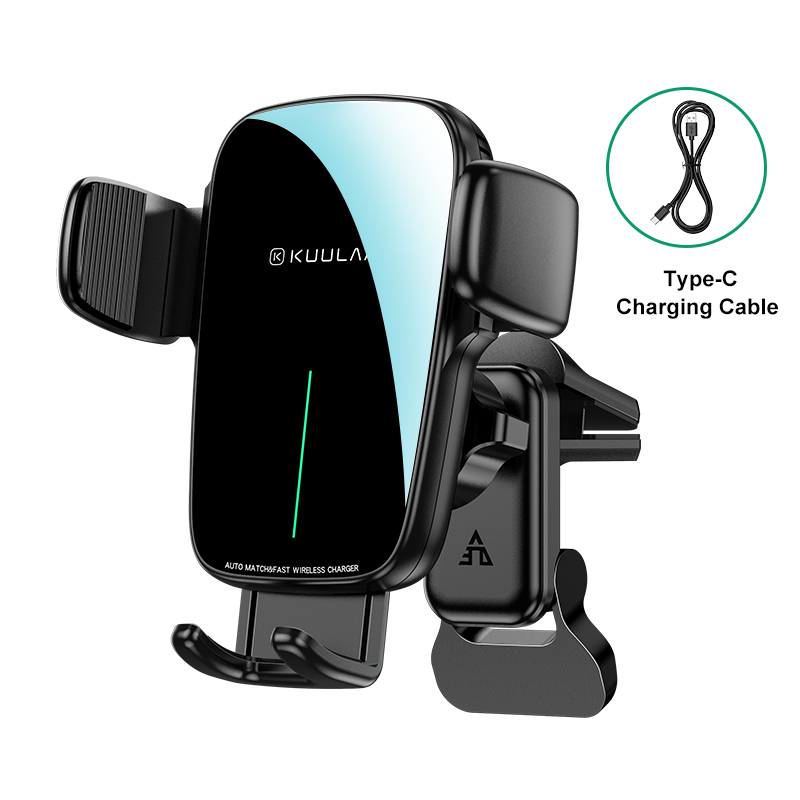KUULAA 15W Draadloze Autolader Houder - Infrarood Sensor Automatische Klem Air Vent Telefoonhouder: Default Title