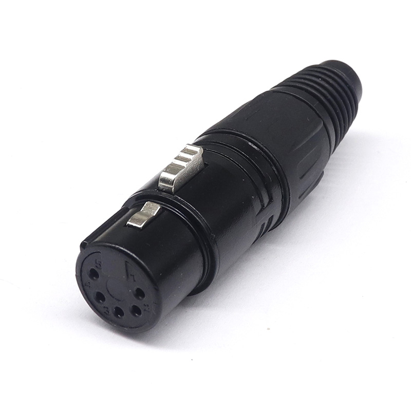 3/4/5PIN Canon Hoofd Microfoon Plug Microfoon Hoofd Xlr Balanced Head Drie-Core Vergulde canon Mannelijke En Vrouwelijke Hoofd: 5PIN black female