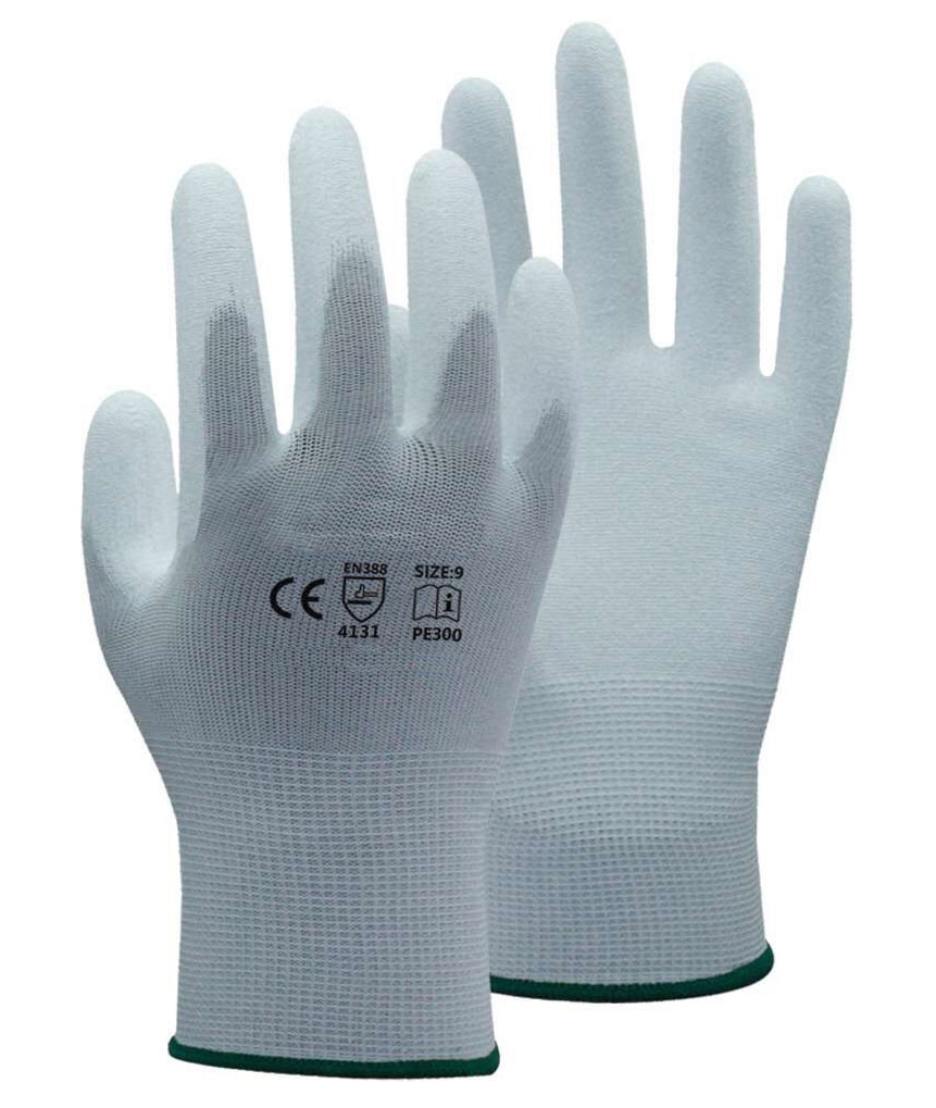 5 Pairs ESD Safety Glove Anti-static Glove Nylon Glove With PU Polyurethane Palm Dipped Anti Static Work Glove