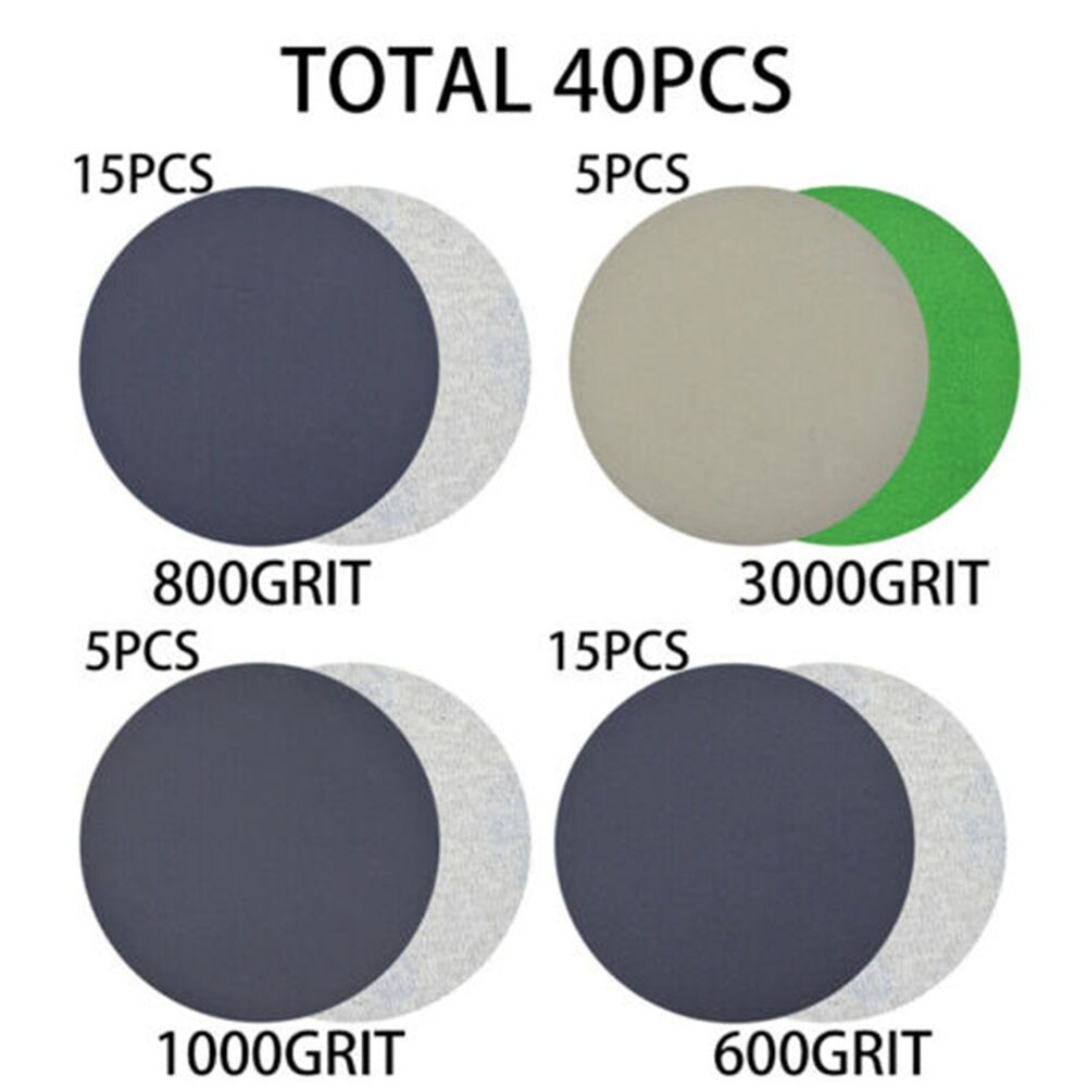 3" Sandpaper Hook And Loop Round Shape Sanding Discs Hook Loop Sanding Paper Buffing Sheet Sandpaper Wet / Dry Sanding Sheets