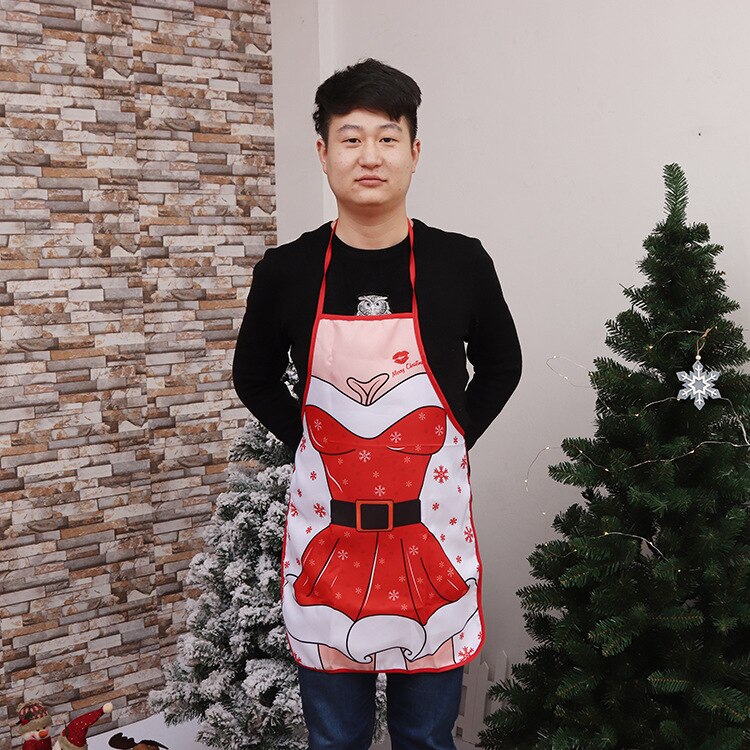 Christmas Chef Uniform Apron Kitchen Cooking Baking Cleaning Decorations Catering Food Service Bakery Waiter Restaurant Kawaii: Color4