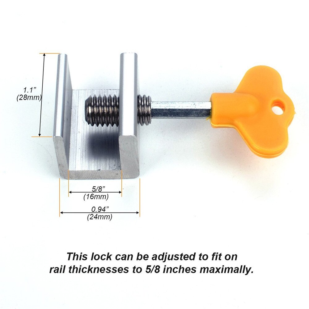4 Pcs Adjustable Sliding Window Locks Stop Aluminum Alloy Door Frame Security Lock with Keys Home Office Safety window Lock