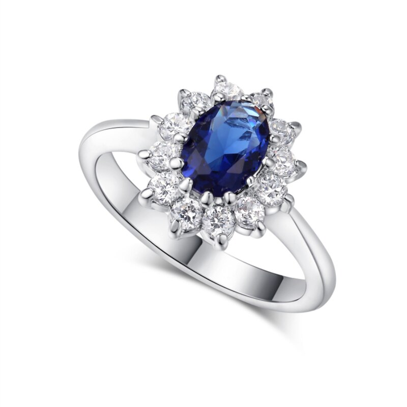 Ailodo Trendy Engagement Trouwringen Voor Vrouwen Simple Mode Zirconia Vrouwelijke Vinger Ringen Minimalistische Sieraden Meisjes: 7.25 / Blue