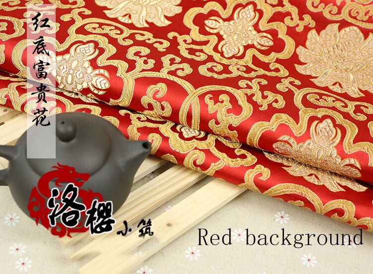 Costume chinois Han Tang | Kimono en soie, Damask, tissu broderie, fleurs riches, Style épais: Rouge
