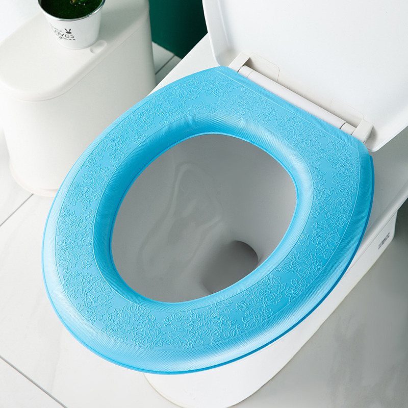 Washable Toilet Seat Cover Waterproof Sticker Foam Toilet Lid Cover Portable Silicone Toilet Cup Covers Bathroom Accessories: Light Grey