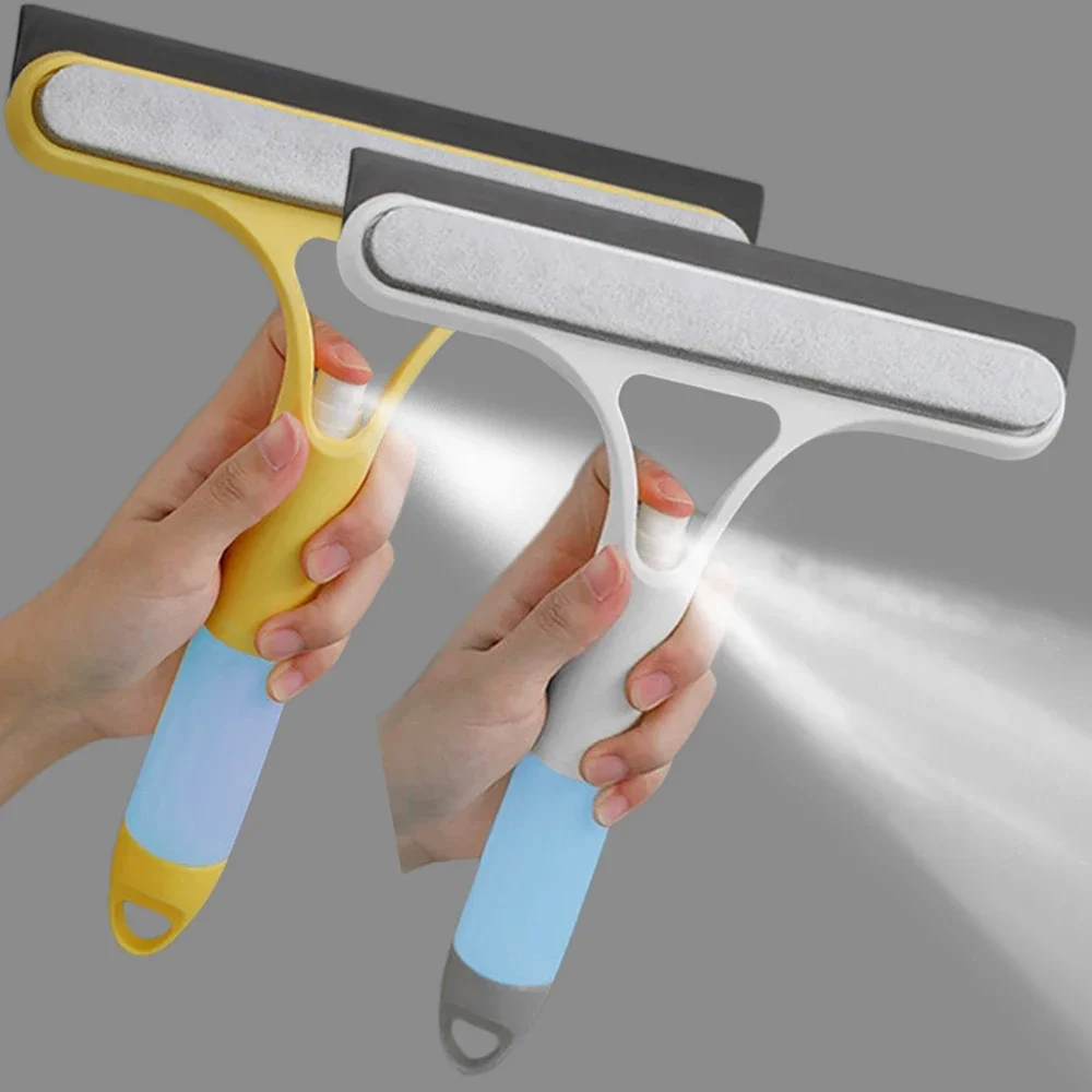 3-in-1 raamreinigingswisser Multifunctionele glazen spiegelwisser met spuitfles Microfiber scrub Huishoudelijke autoreiniger Gereedschap