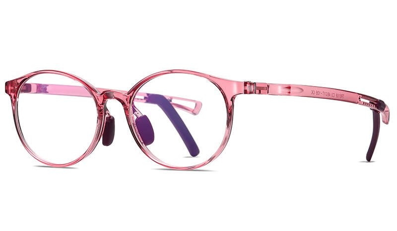 Kachawoo boy anti blue light glasses child protection TR90 round glasses frame kids optical computer green brown: purple pink frame