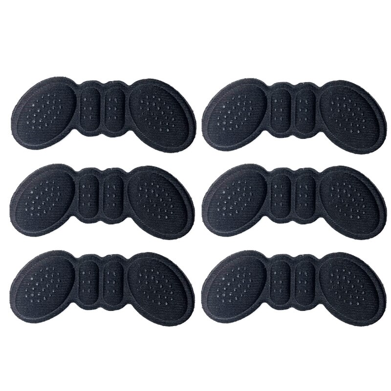 Plantillas adhesivas para el talón, parches para aliviar el dolor, antidesgaste, para el cuidado de los pies, pegatina trasera, plantilla de inserción, 3 pares: 3Pair-black