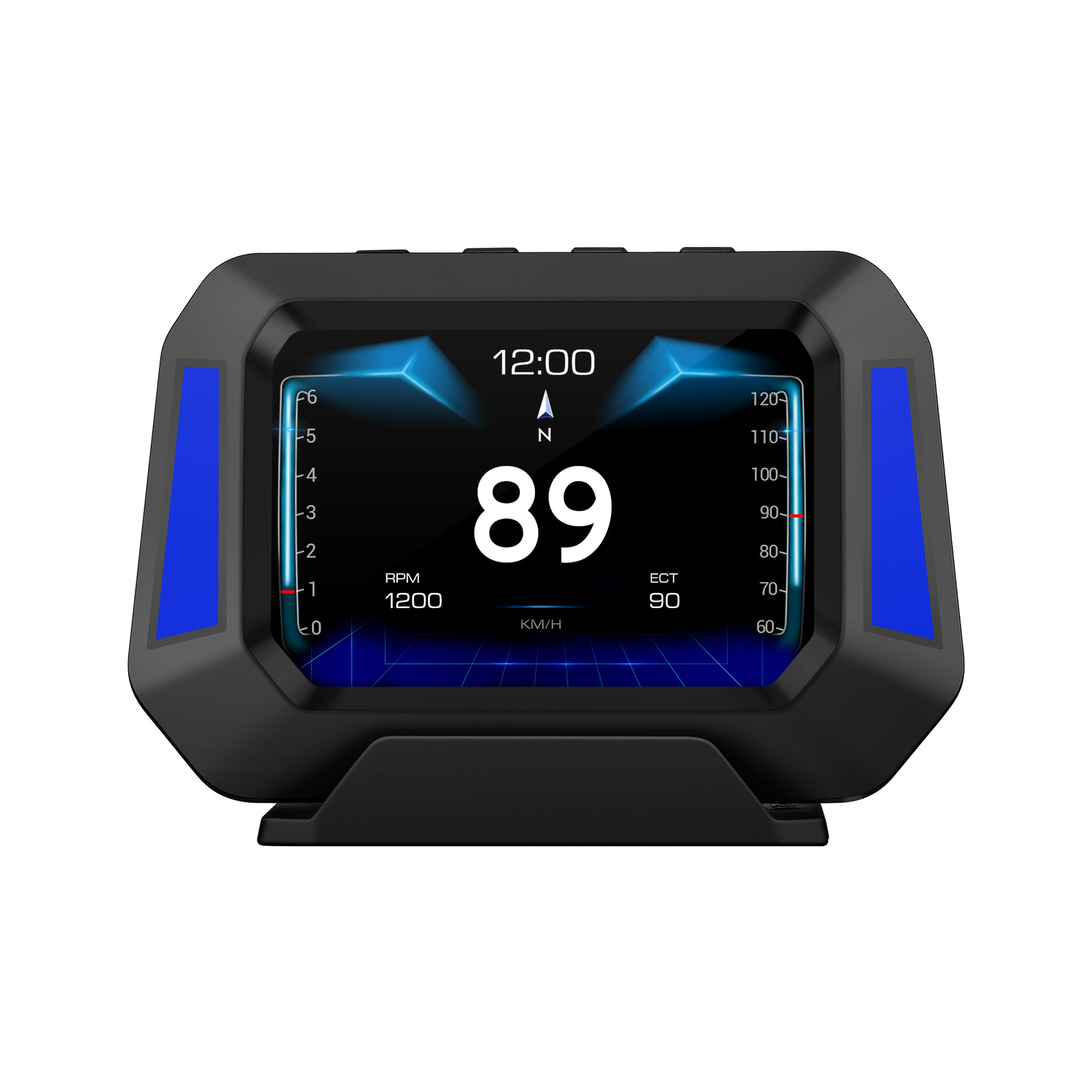 Auto Hud Digitale Tachometer Messgerät OBD2 + GPS Kopf hoch Anzeige 4x4 Neigungsmesser Clever aufhängen Meter LCD Anzeige Auto Sicherheit Alarm