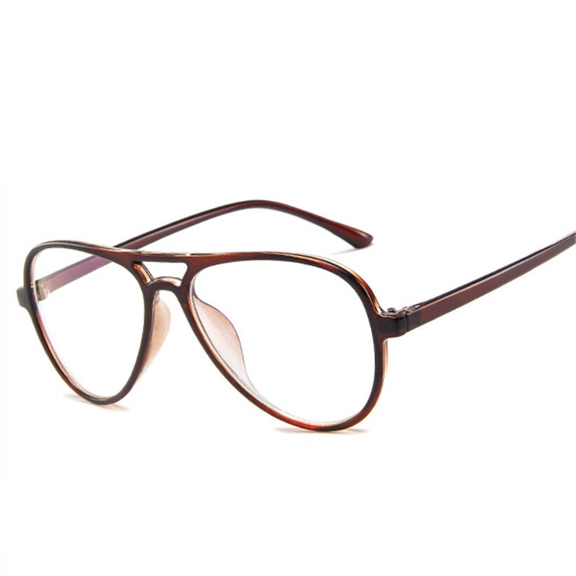 Oulylan Mannen Pilot Bril Frame Vrouwen Mode Bijziendheid Transparante Brillen Frames Mannelijke Computer Bril: Bruin